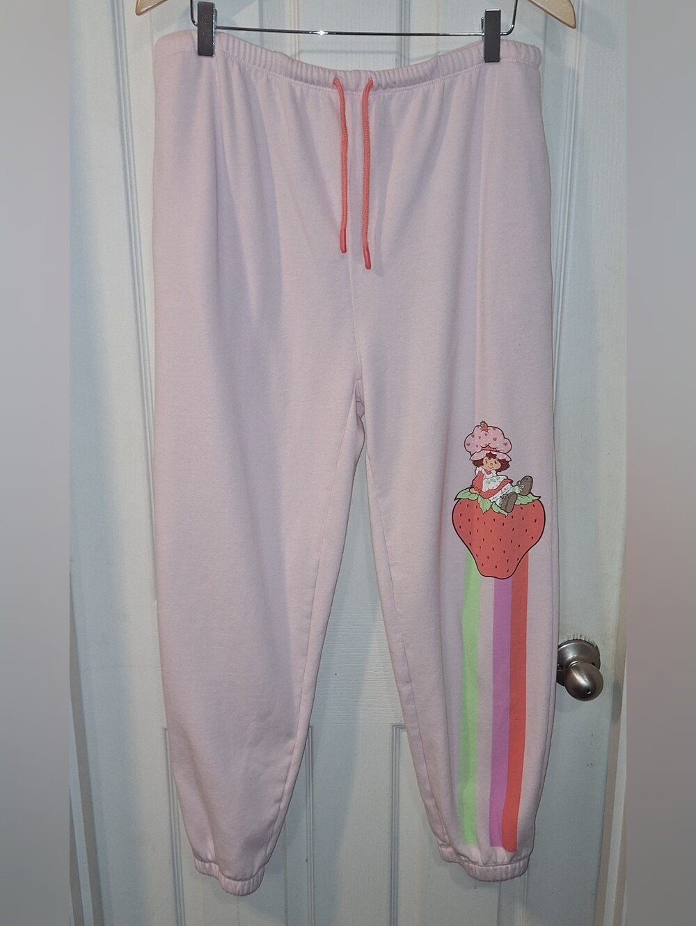 Woman' Pink Strawberry Shortcake Graphic Jogger Sweatpants XL